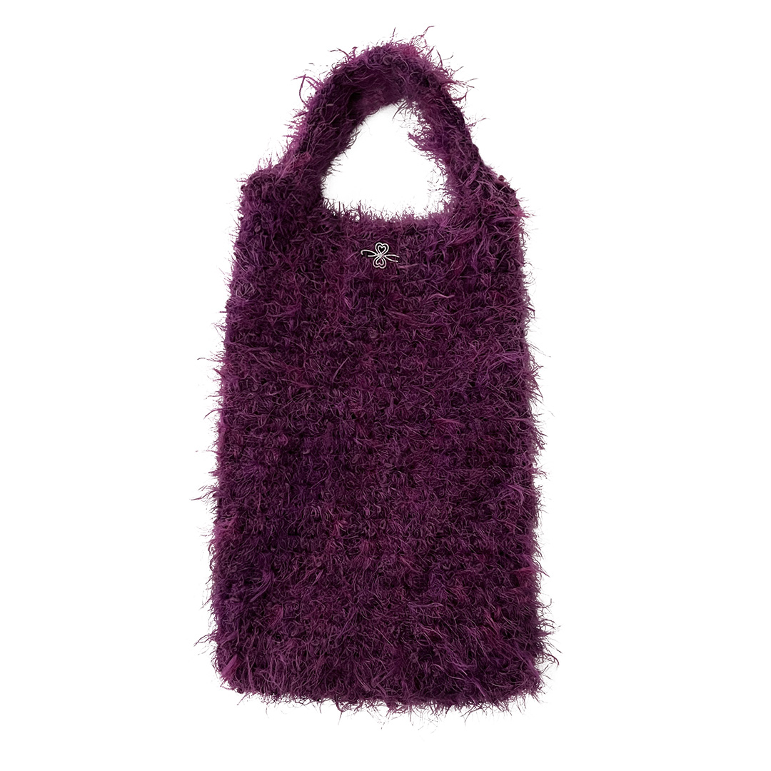 wooling tote bag-purple